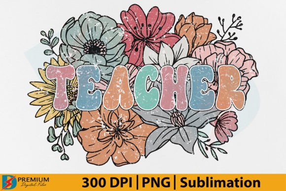 Download Retro Teacher PNG, Floral Flower Design - Flow Collection