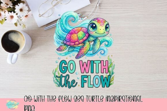 Download Go with the Flow Sea Turtle Inspirational PNG - Flow Collection