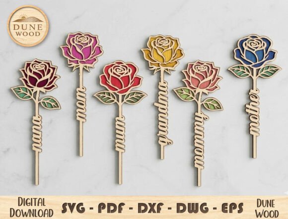 Download Rose Mom Flower Laser Cut File - Flow Collection