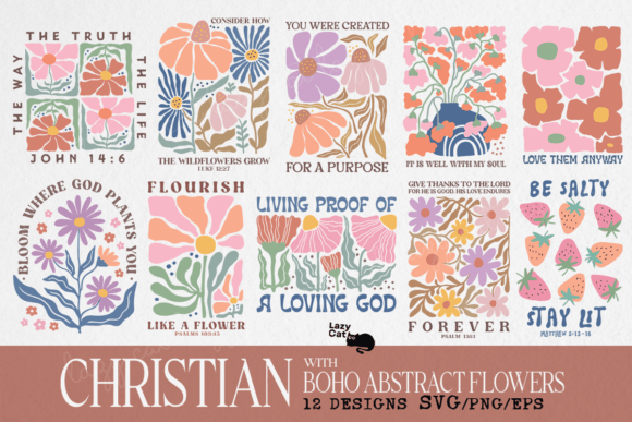 Download Christian Boho Flowers SVG PNG Bundle - Flow Collection