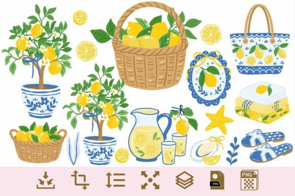 Download Lemon Summer Clipart PNG &amp; SVG Bundle - Premium Resources