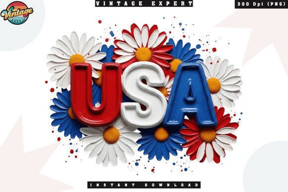 Download Patriotic USA Daisy Summer Flower PNG - Flow Collection