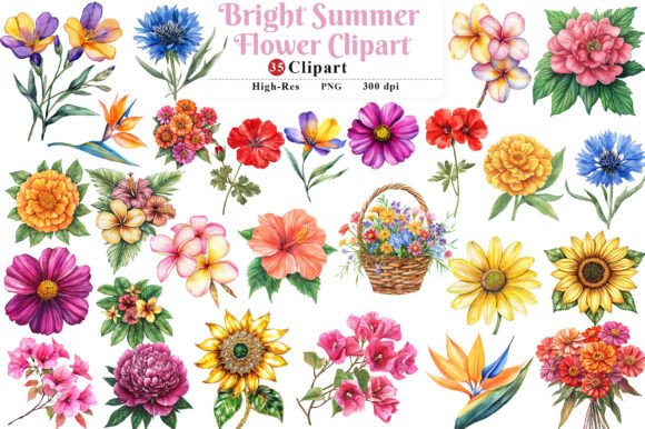 Download Bright Summer Flower Clipart - Flow Collection