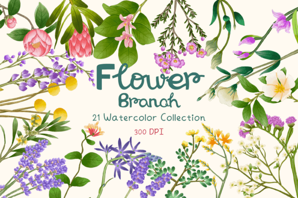 Download Flower Branch  Watercolor Collection - Flow Collection