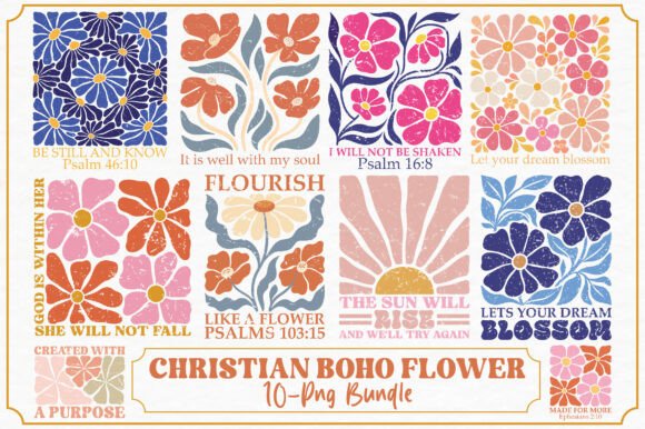 Download Christian Boho Flower Png Bundle - Flow Collection