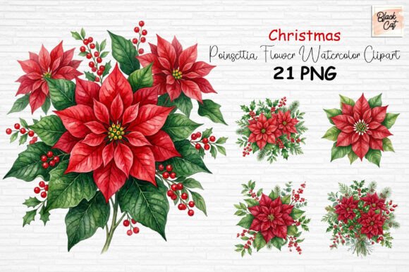 Download Christmas Poinsettia Flower Clipart PNG - Flow Collection
