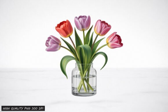 Download Tulip Flower Vase Clipart PNG Design - Flow Collection