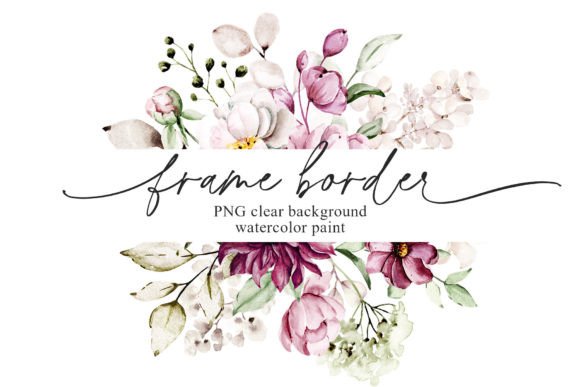 Download Watercolor Flower Frame Border, Peonies. - Flow Collection