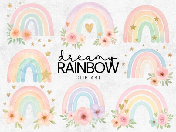 Download Paster Rainbow with Flowers PNG Clipart - Flow Collection