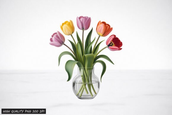 Download Tulip Flower Vase Clipart PNG Design - Flow Collection