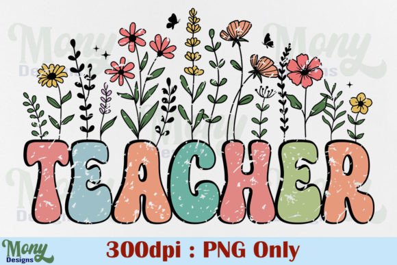 Download Retro Teacher PNG, Floral Flower Design - Flow Collection