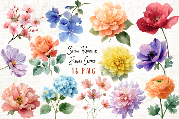 Download Spring Romantic Flower Clipart PNG - Flow Collection