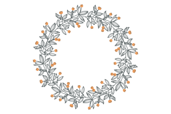 Download Elegant Decorative Wreath. Flower Branch - Flow Collection