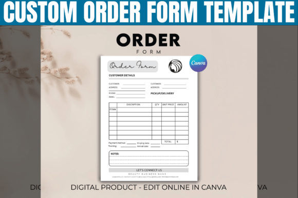 Download Custom Order Form Canva Template - Template Collection