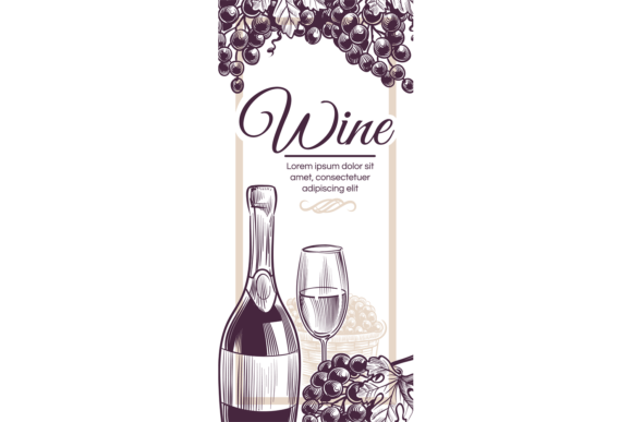 Download Wine Promo Template. Hand Drawn Bottle a - Template Collection