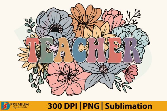 Download Retro Floral Teacher PNG, Flower Design - Flow Collection