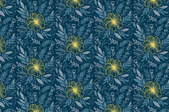 Download Continuous Seamless Flower Line Pattern - Flow Collection