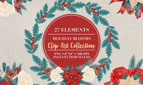 Download Christmas Flower Clip Art - Flow Collection